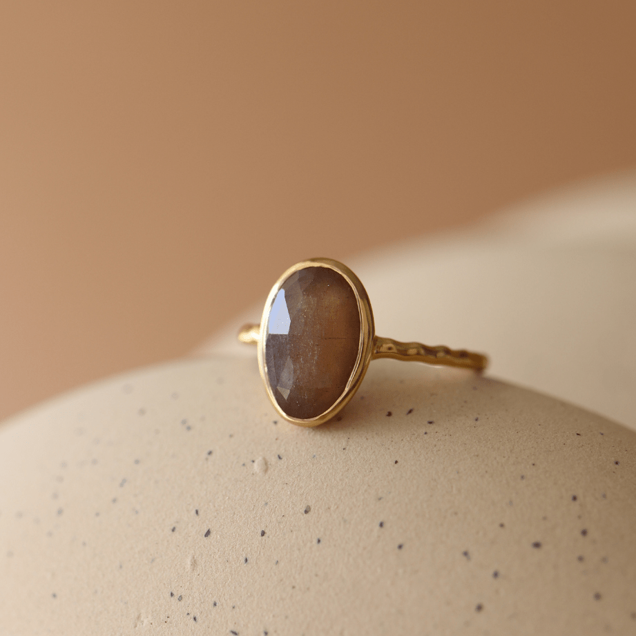 Protect Oval Ring - Chai Moonstone - SO PRETTY CARA COTTER