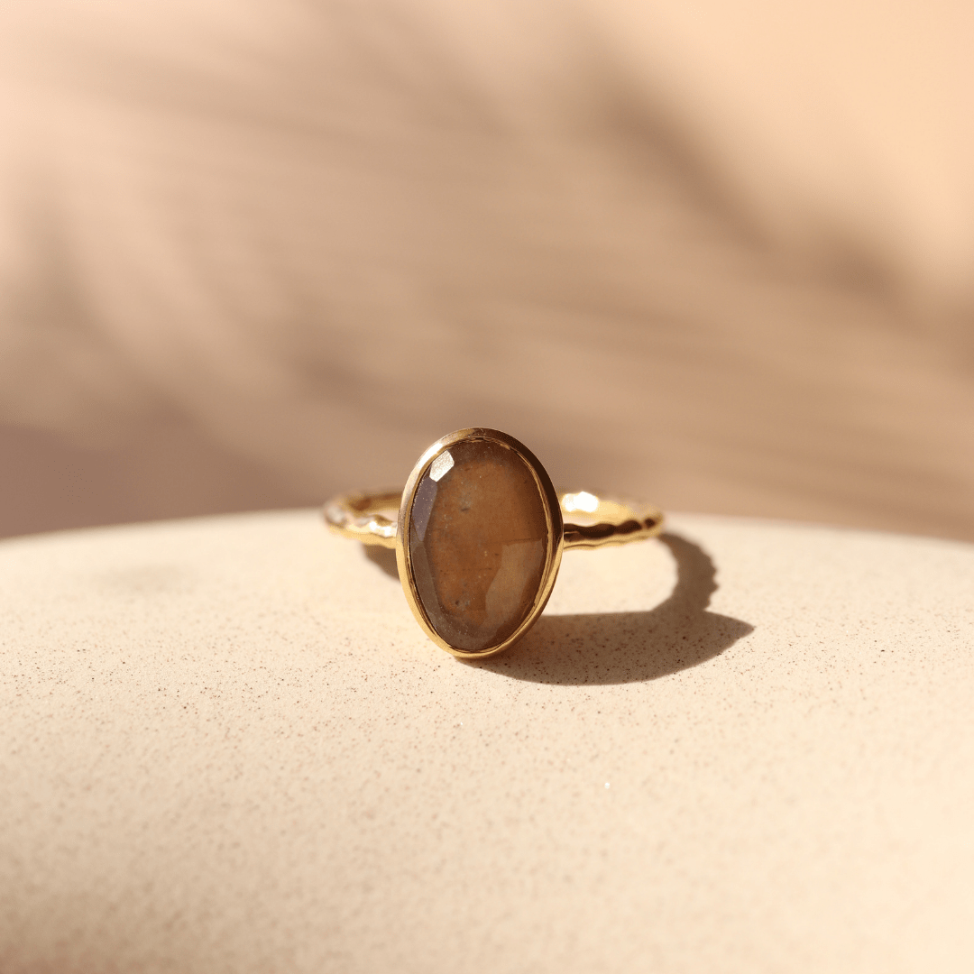 Protect Oval Ring - Chai Moonstone - SO PRETTY CARA COTTER
