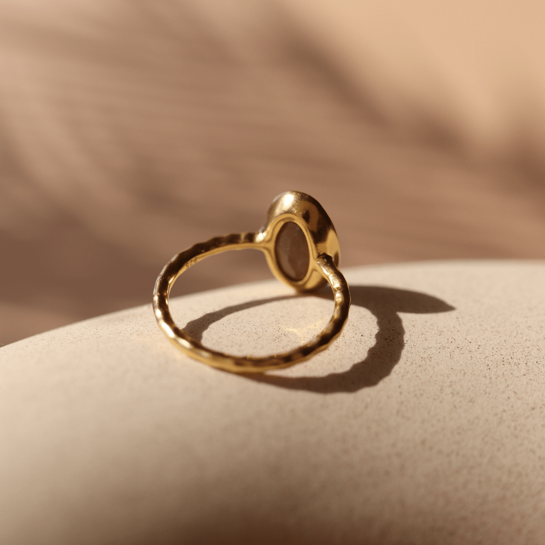 Protect Oval Ring - Chai Moonstone - SO PRETTY CARA COTTER