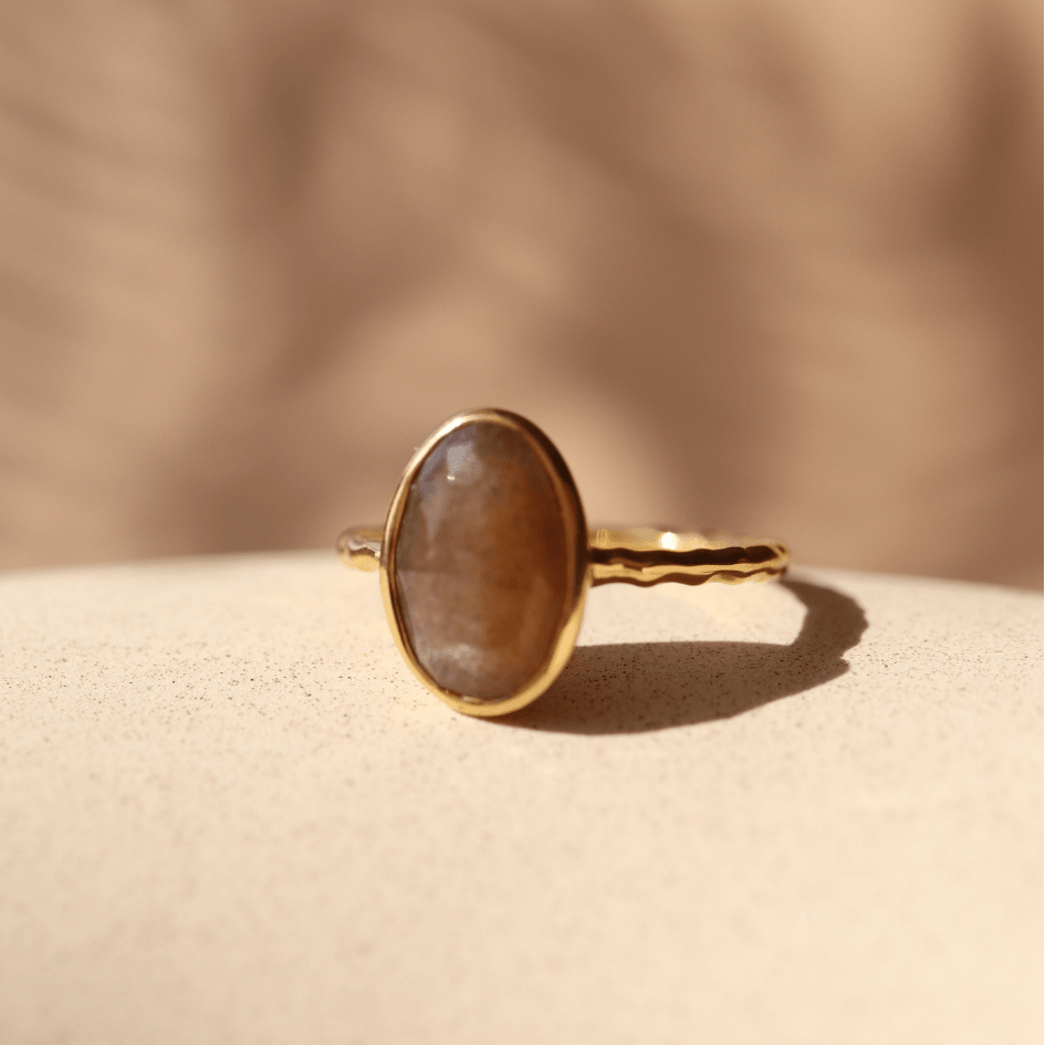 Protect Oval Ring - Chai Moonstone - SO PRETTY CARA COTTER