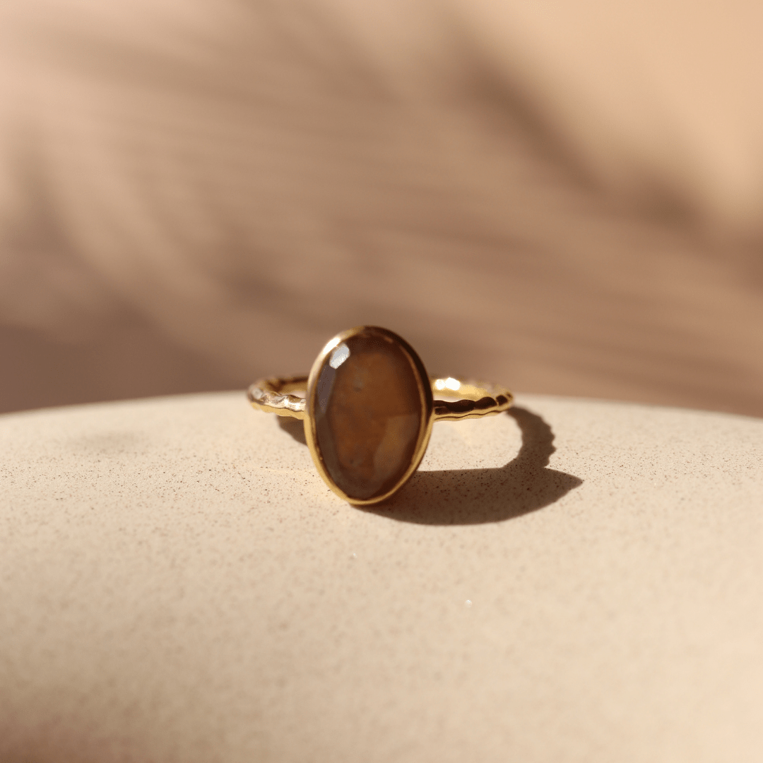 Protect Oval Ring - Chai Moonstone - SO PRETTY CARA COTTER