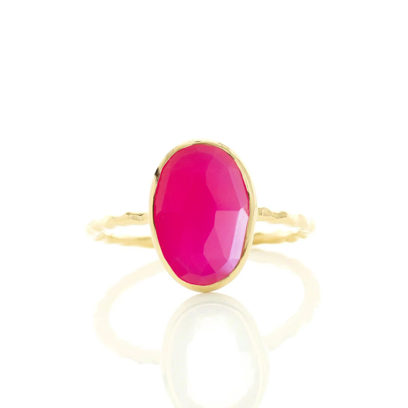 PROTECT OVAL RING - HOT PINK CHALCEDONY - SO PRETTY CARA COTTER
