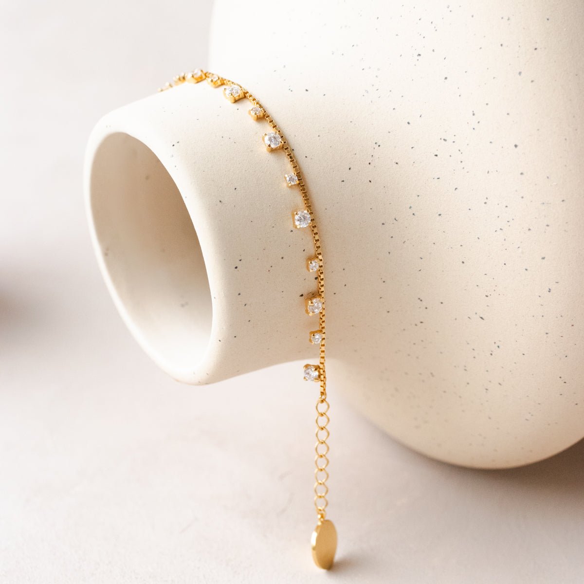 SCATTERED LOVE BRACELET - CUBIC ZIRCONIA &amp; GOLD - SO PRETTY CARA COTTER