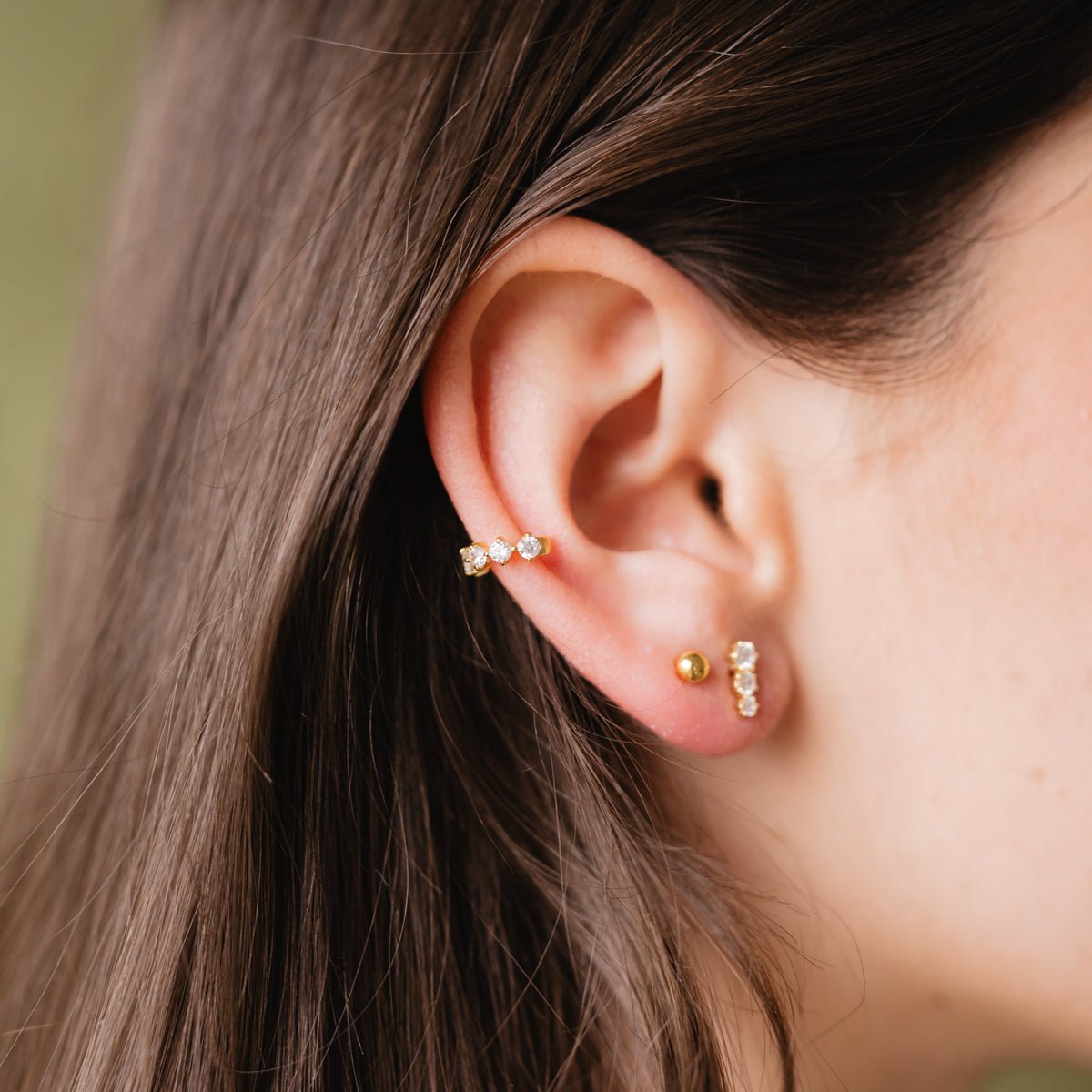 SCATTERED LOVE EAR CUFF - CUBIC ZIRCONIA &amp; GOLD - SO PRETTY CARA COTTER