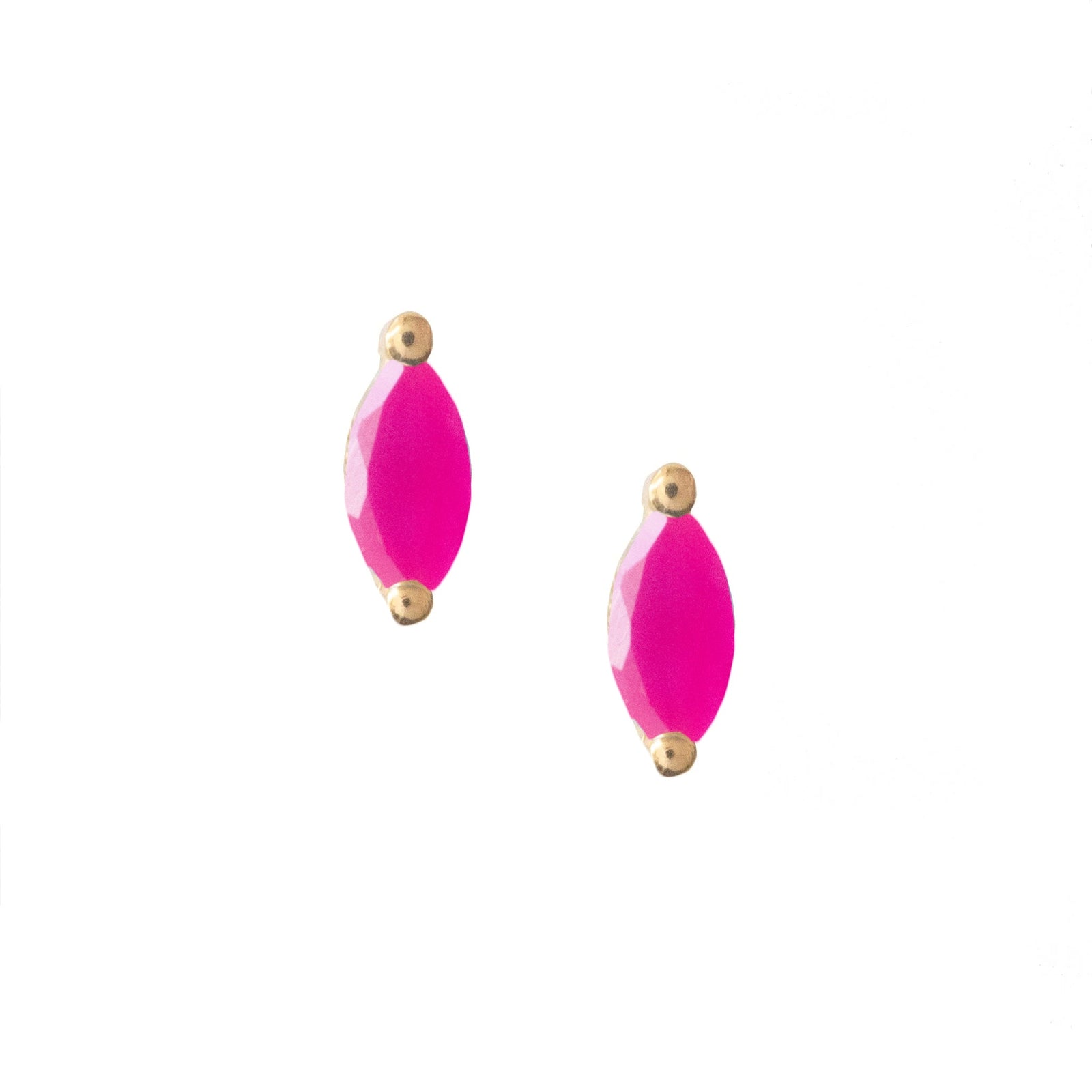 TINY LOVE MARQUISE STUDS - HOT PINK CHALCEDONY - SO PRETTY CARA COTTER