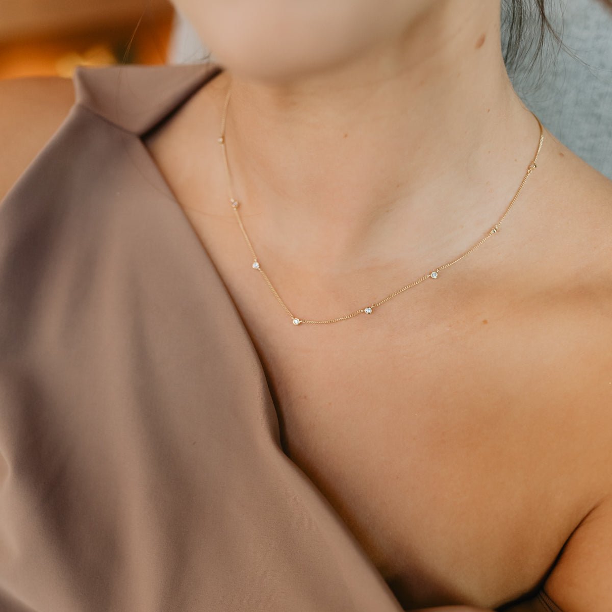 TINY LOVE NECKLACE - CUBIC ZIRCONIA - SO PRETTY CARA COTTER