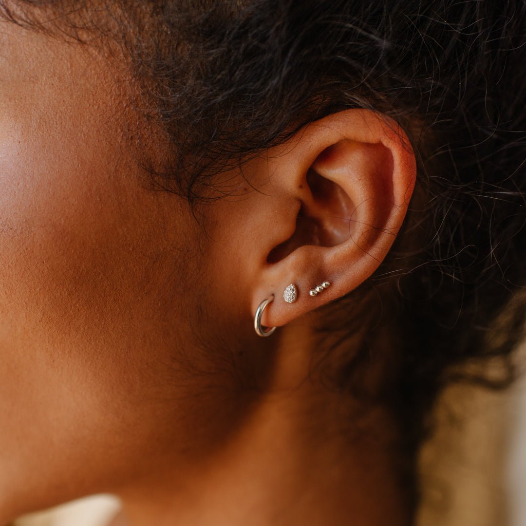 TINY LOVE PEAR STUDS - CUBIC ZIRCONIA &amp; GOLD - SO PRETTY CARA COTTER