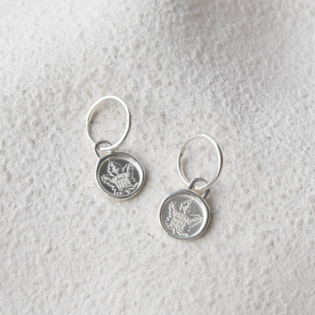 Toronto Maple Leafs Wax Seal Charm Hoop Earrings - SO PRETTY CARA COTTER