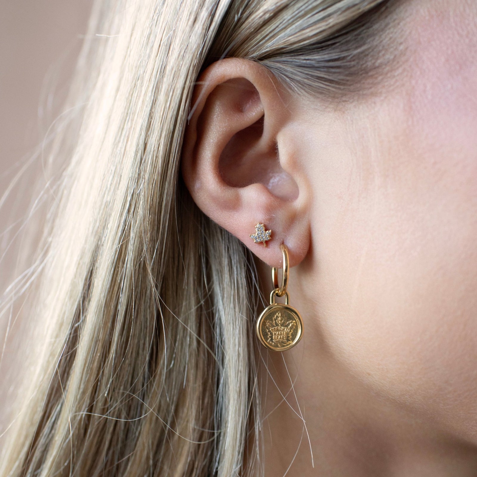 Toronto Maple Leafs Wax Seal Charm Hoop Earrings - SO PRETTY CARA COTTER