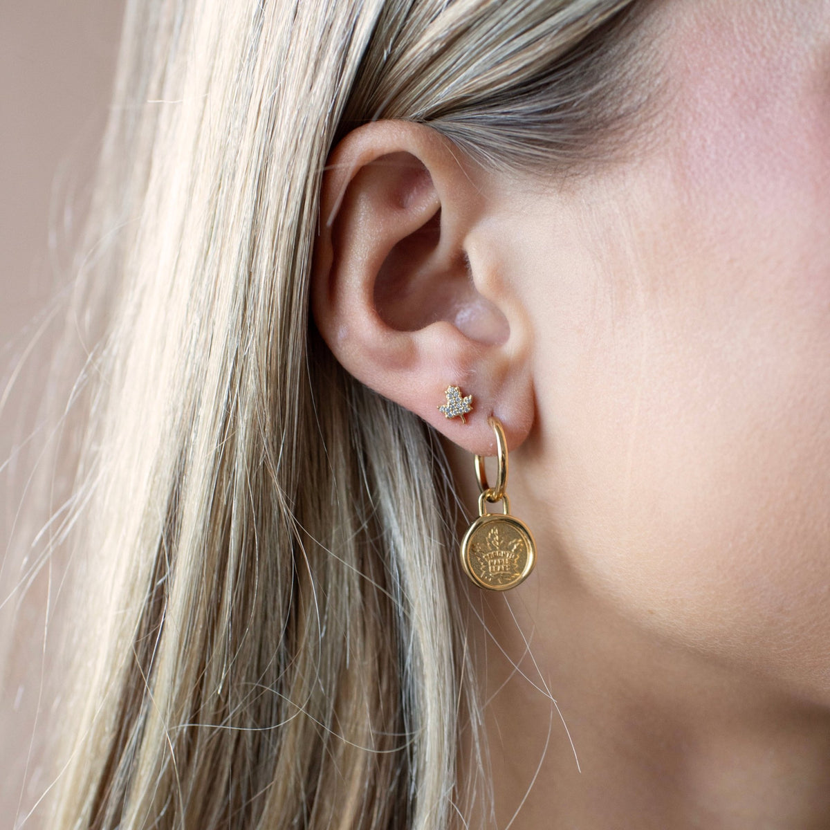 Toronto Maple Leafs Wax Seal Charm Hoop Earrings - SO PRETTY CARA COTTER