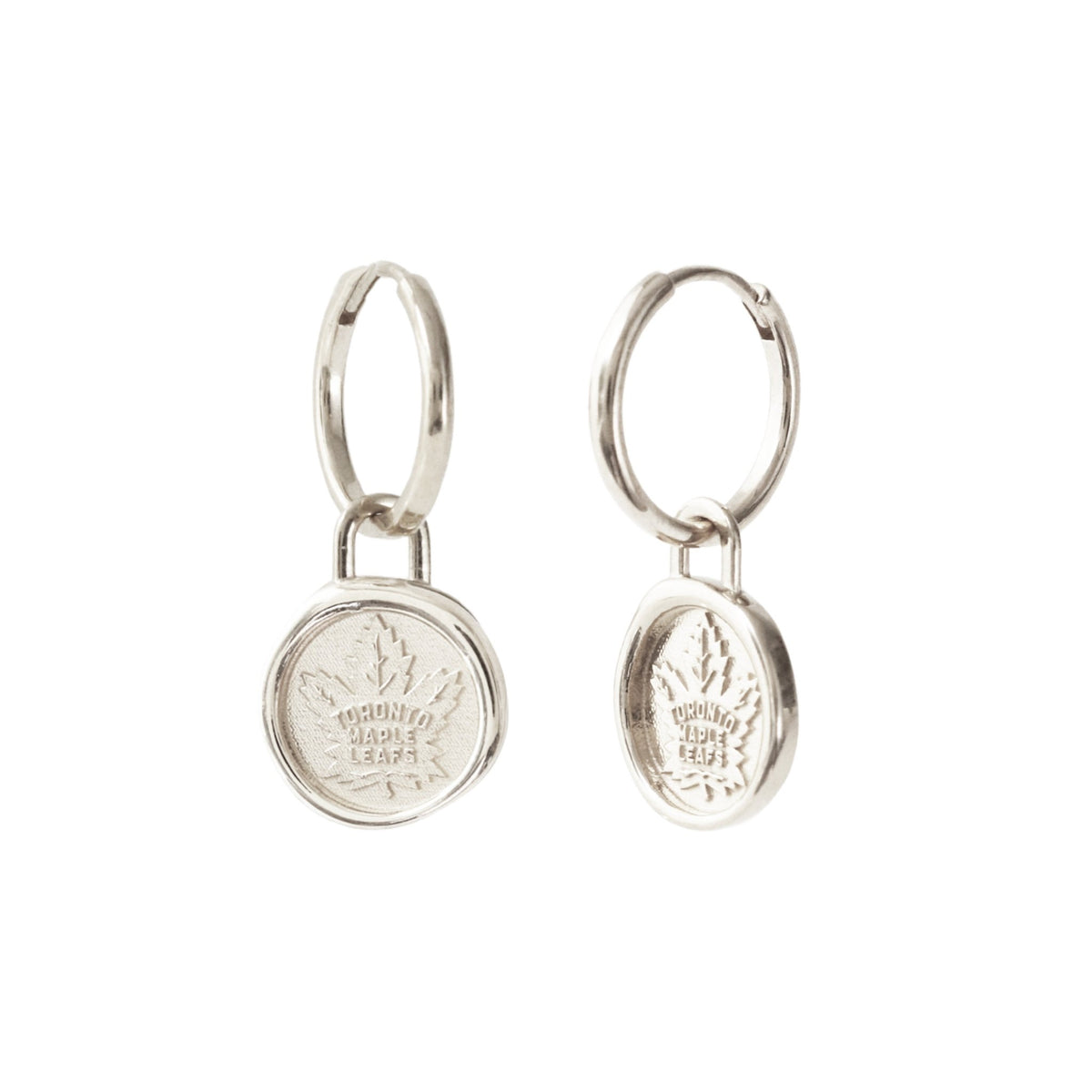 Toronto Maple Leafs Wax Seal Charm Hoop Earrings - SO PRETTY CARA COTTER