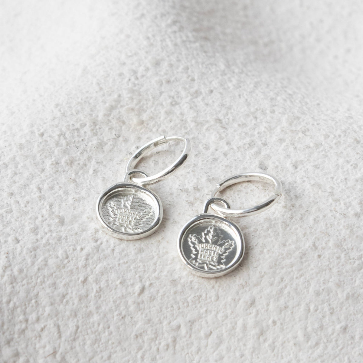 Toronto Maple Leafs Wax Seal Charm Hoop Earrings - SO PRETTY CARA COTTER