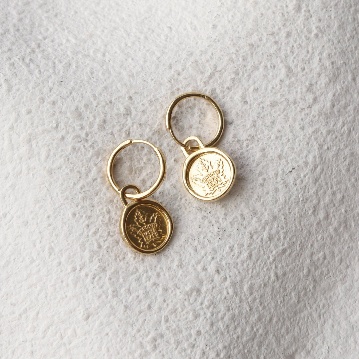 Toronto Maple Leafs Wax Seal Charm Hoop Earrings - SO PRETTY CARA COTTER