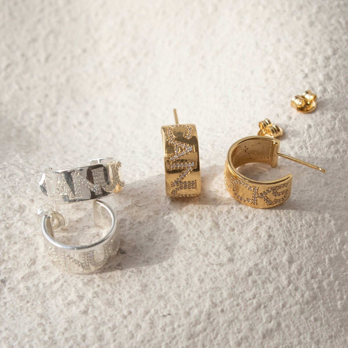 Vancouver Canucks Pavé Cigar Band Hoop Earrings - SO PRETTY CARA COTTER