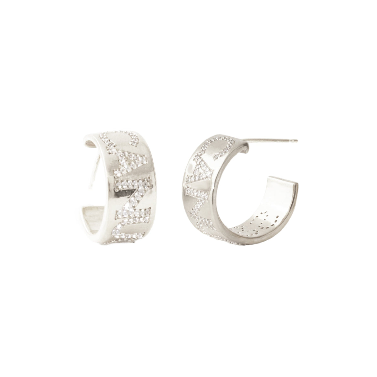 Vancouver Canucks Pavé Cigar Band Hoop Earrings - SO PRETTY CARA COTTER