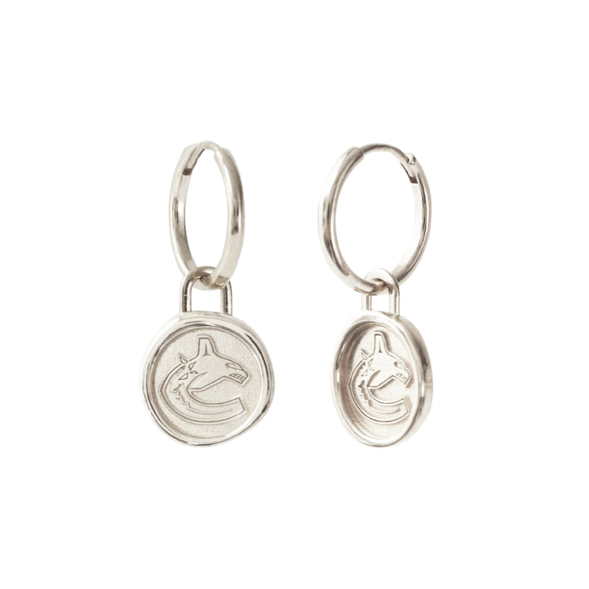 Vancouver Canucks Wax Seal Charm Hoop Earrings - SO PRETTY CARA COTTER
