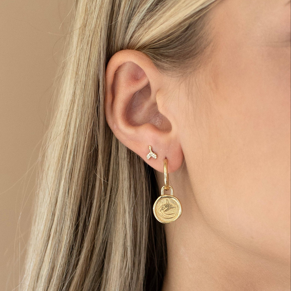 Vancouver Canucks Wax Seal Charm Hoop Earrings - SO PRETTY CARA COTTER