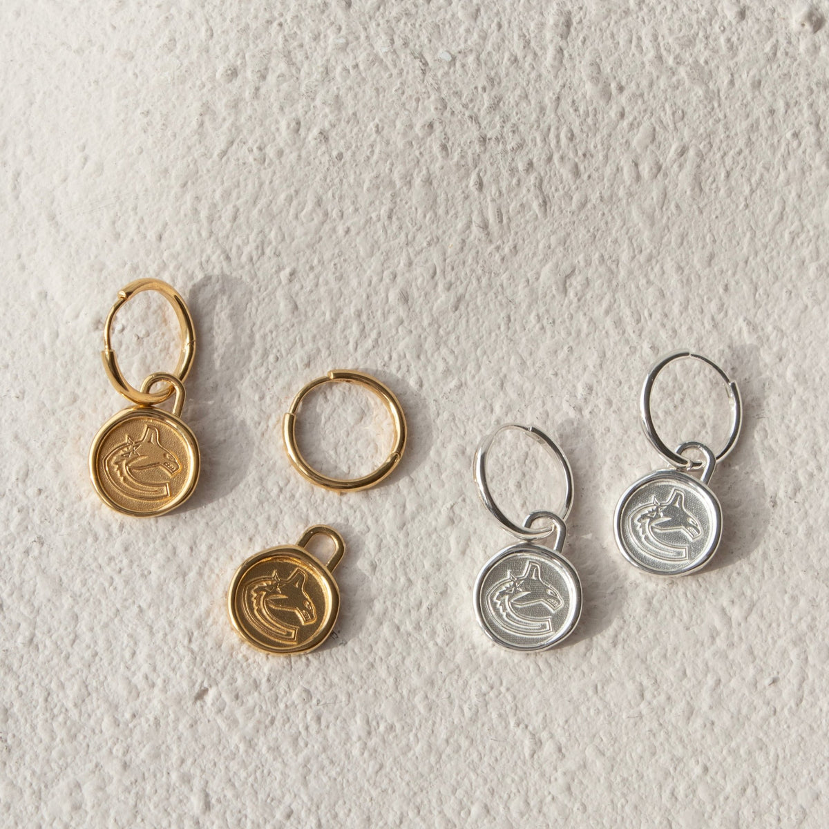 Vancouver Canucks Wax Seal Charm Hoop Earrings - SO PRETTY CARA COTTER