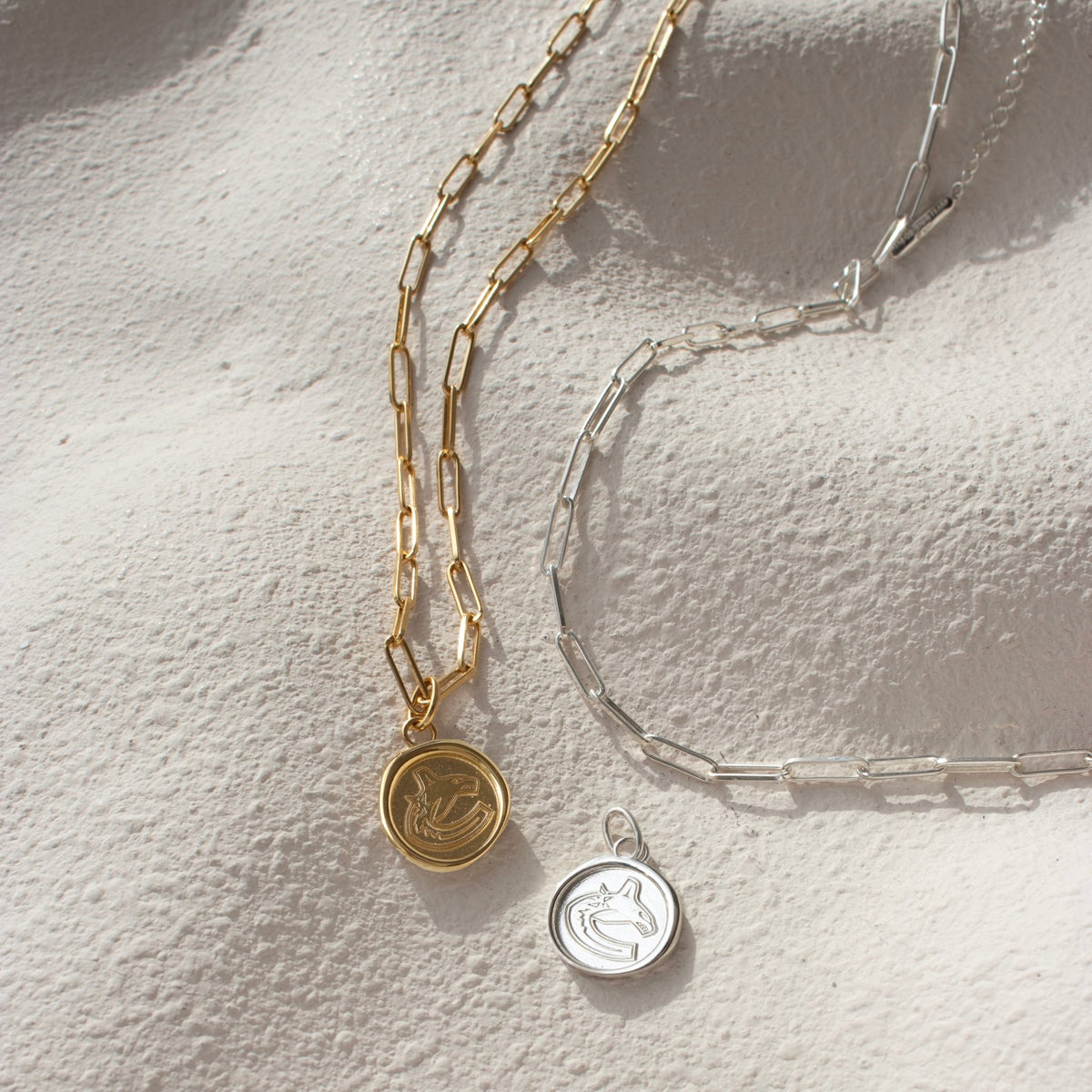 Vancouver Canucks Wax Seal Oval Link Pendant Necklace - SO PRETTY CARA COTTER