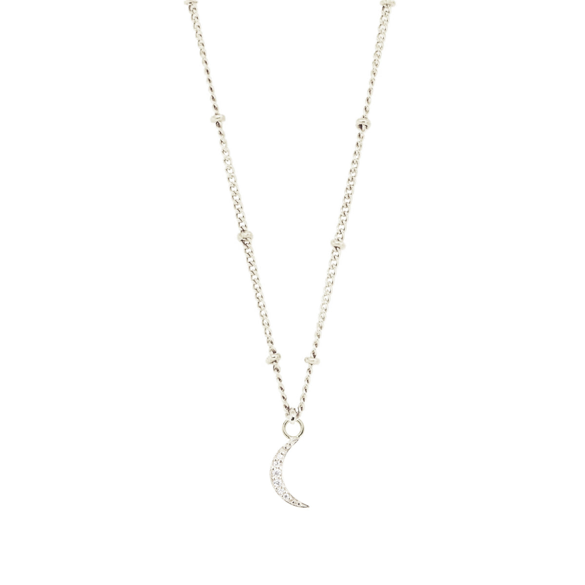 MINI DREAM LUNA NAMESAKE CHARM - CUBIC ZIRCONIA &amp; SILVER