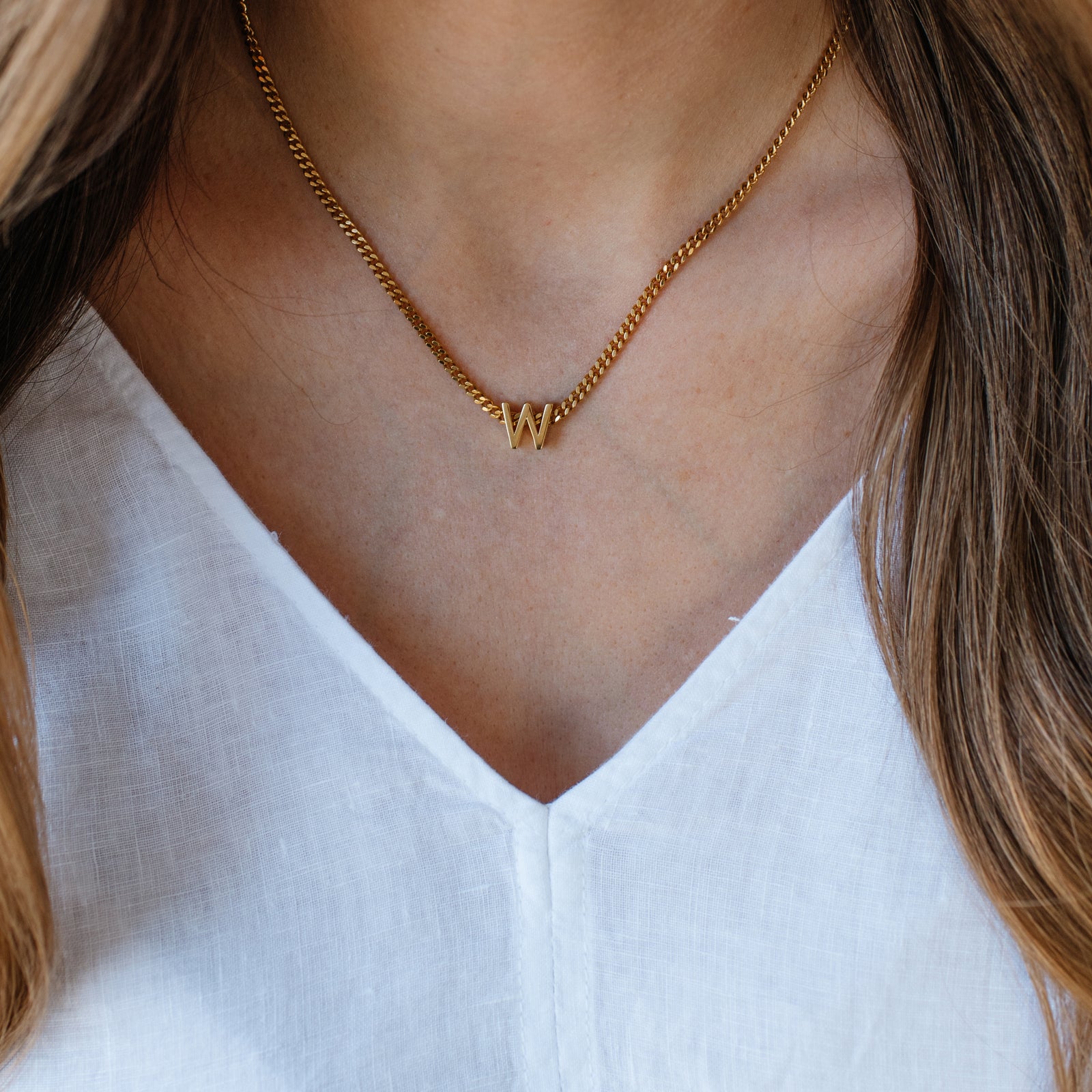 CHARMED INITIAL - W - GOLD OR SILVER - SO PRETTY CARA COTTER