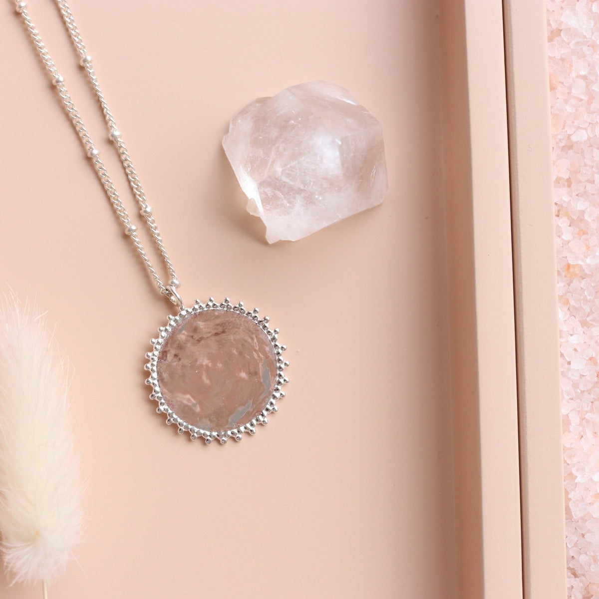 BELIEVE SOLEIL COIN PENDANT NECKLACE - SILVER - SO PRETTY CARA COTTER