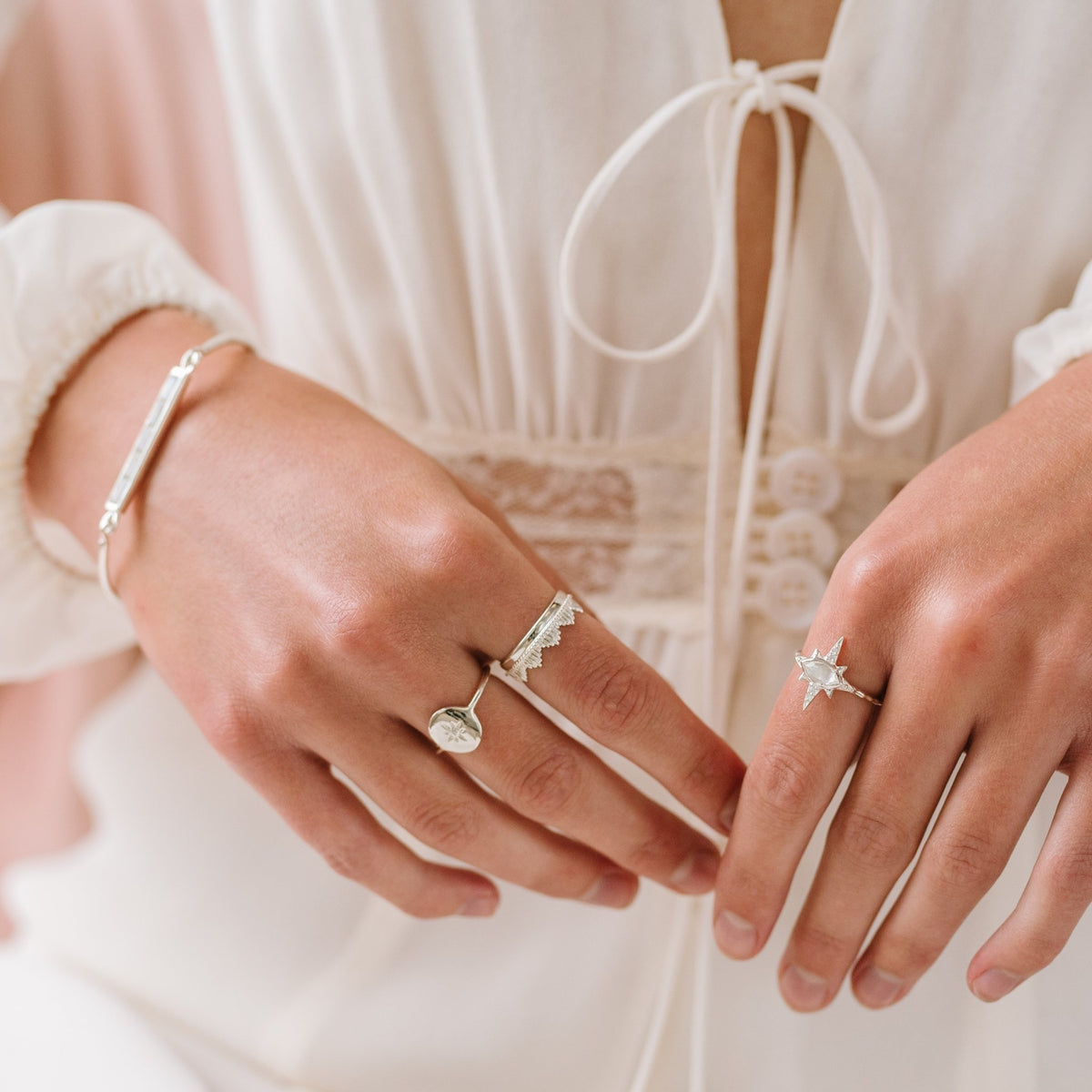 BELIEVE SOLEIL CROWN RING - SILVER - SO PRETTY CARA COTTER