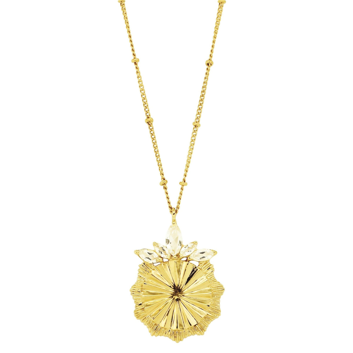 BELIEVE SOLEIL PENDANT NECKLACE - WHITE TOPAZ &amp; GOLD - SO PRETTY CARA COTTER