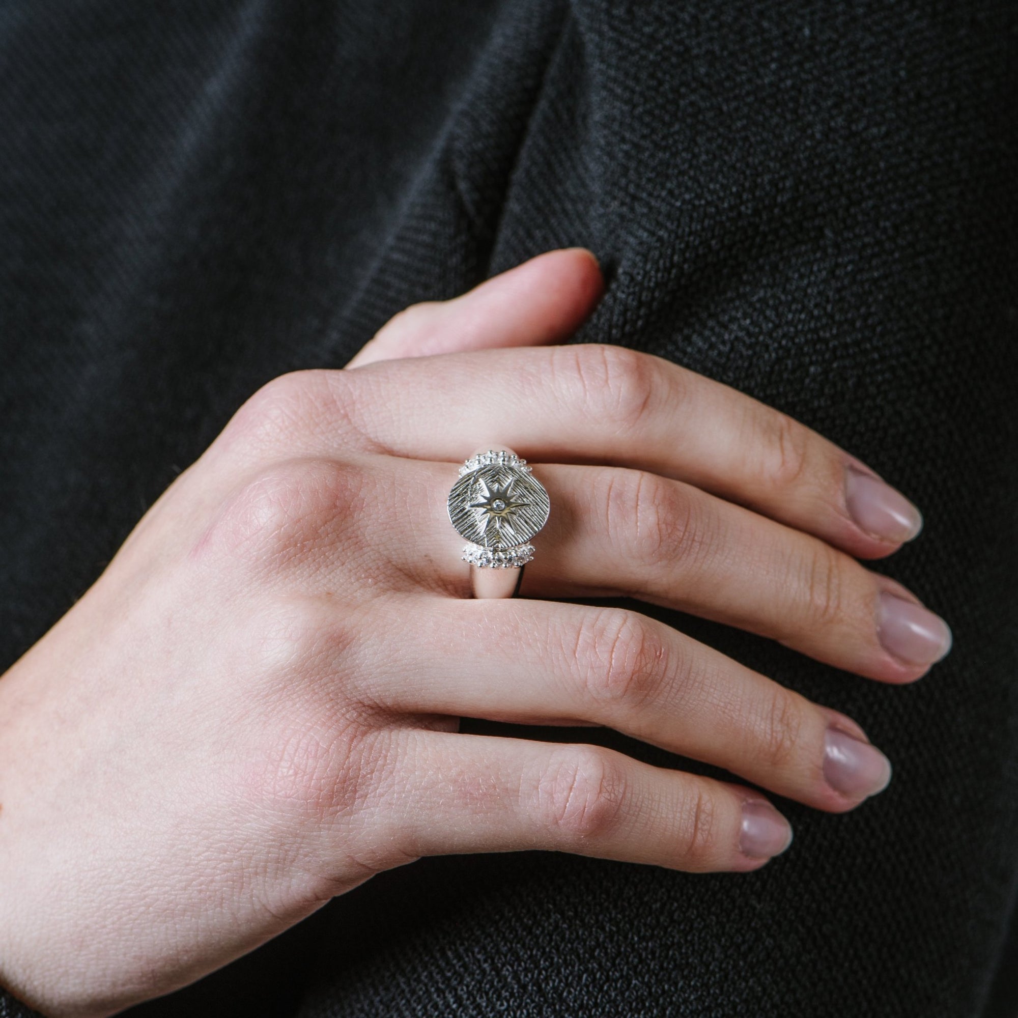 BELIEVE STELLAR COCKTAIL RING - CUBIC ZIRCONIA & SILVER - SO PRETTY CARA COTTER