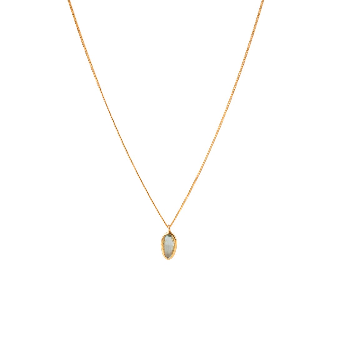 BONUS - TINY PROTECT OVAL PENDANT - AQUAMARINE & GOLD - SO PRETTY CARA COTTER