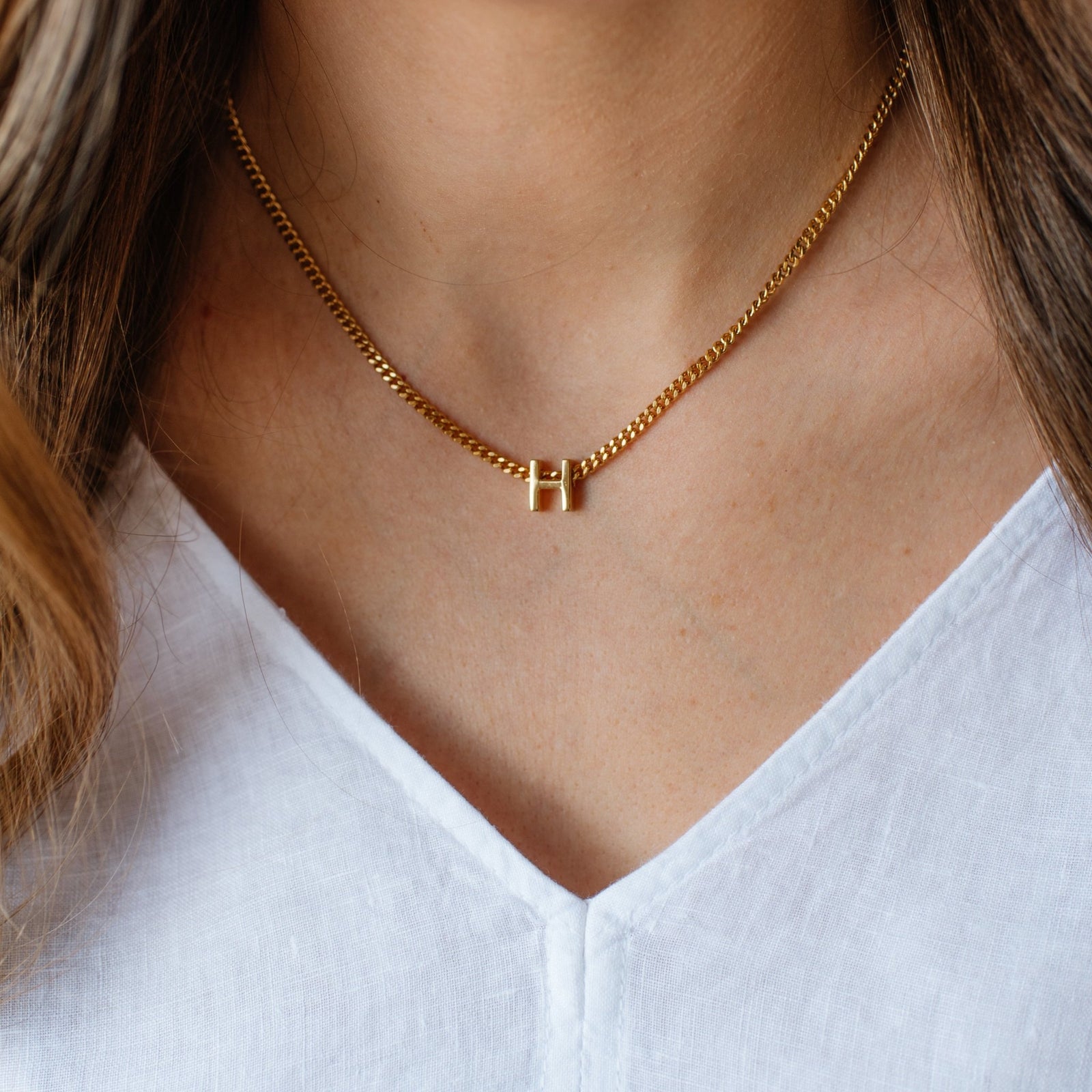 CHARMED INITIAL - H - GOLD OR SILVER - SO PRETTY CARA COTTER