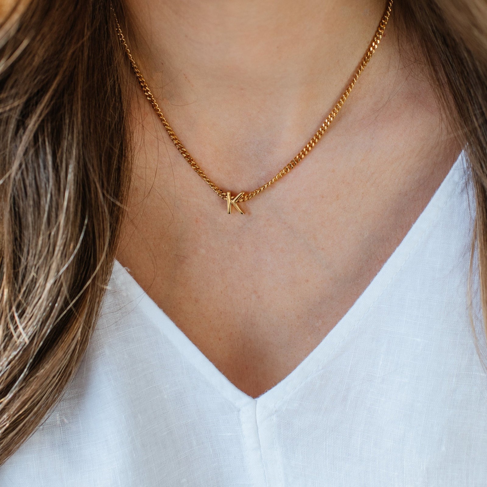 CHARMED INITIAL - K - GOLD OR SILVER - SO PRETTY CARA COTTER