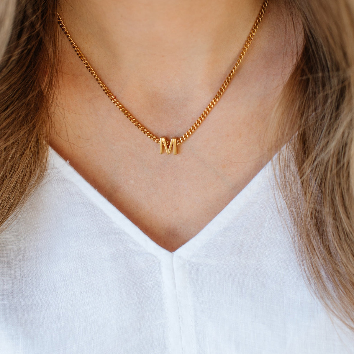 CHARMED INITIAL - M - GOLD OR SILVER - SO PRETTY CARA COTTER