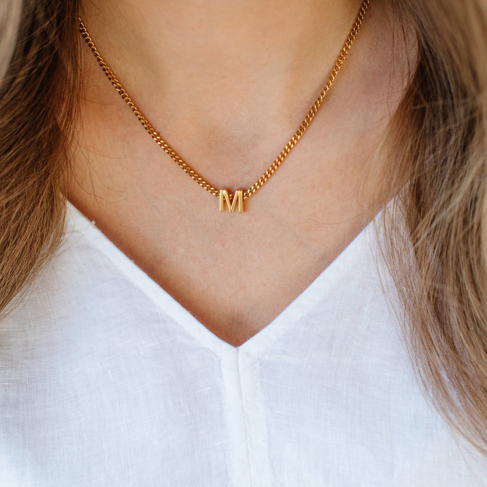 CHARMED INITIAL - M - GOLD OR SILVER - SO PRETTY CARA COTTER