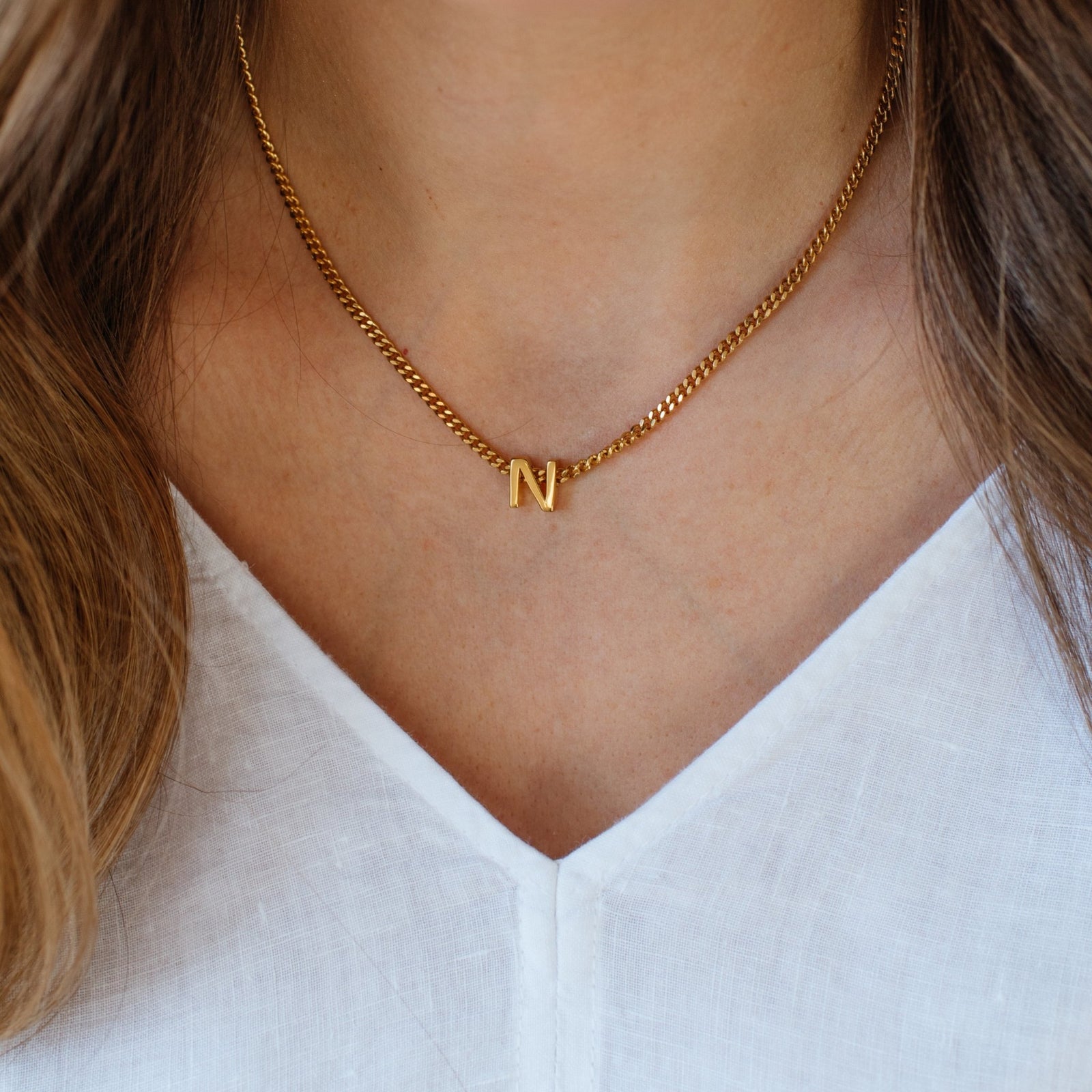 CHARMED INITIAL - N - GOLD OR SILVER - SO PRETTY CARA COTTER