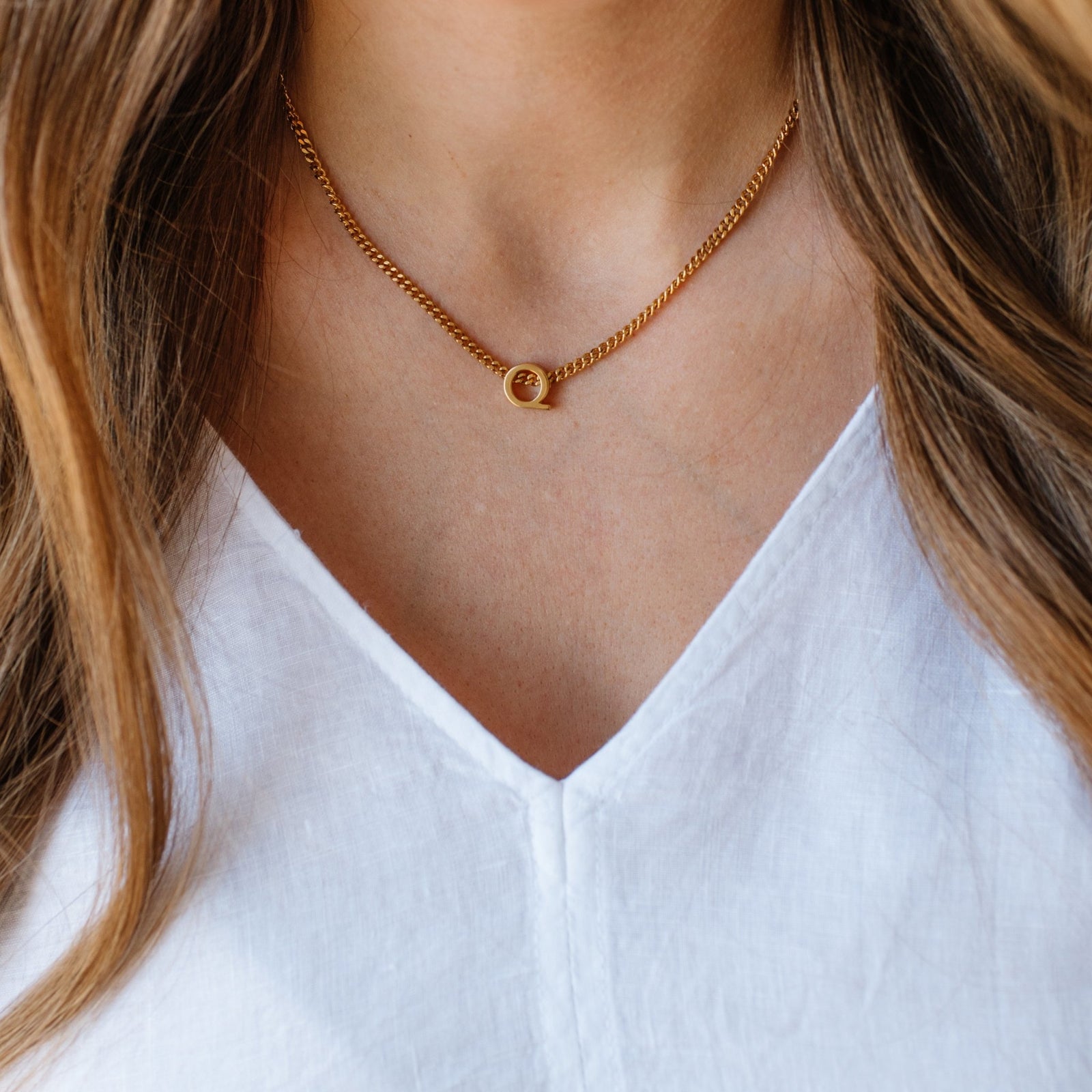 CHARMED INITIAL - Q - GOLD OR SILVER - SO PRETTY CARA COTTER