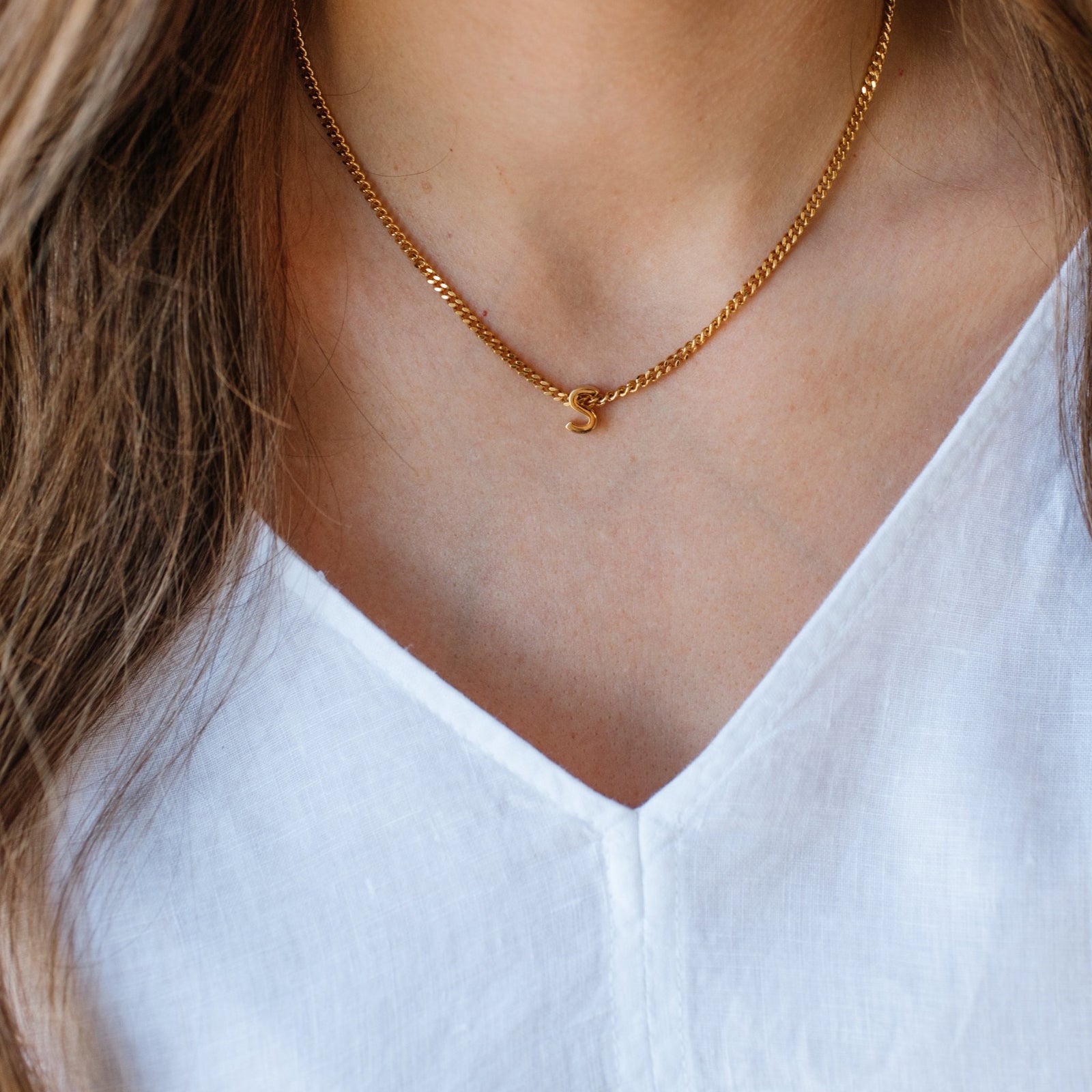 CHARMED INITIAL - S - GOLD OR SILVER - SO PRETTY CARA COTTER