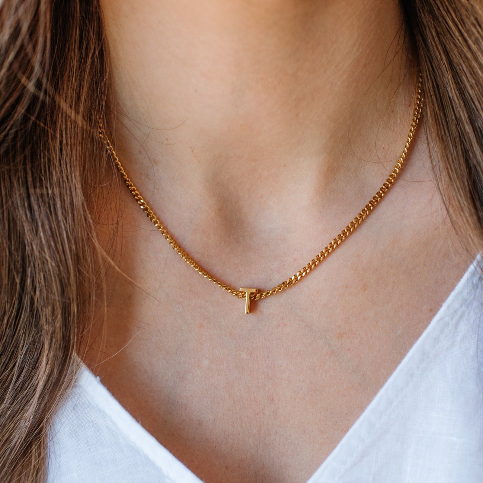 CHARMED INITIAL - T - GOLD OR SILVER - SO PRETTY CARA COTTER