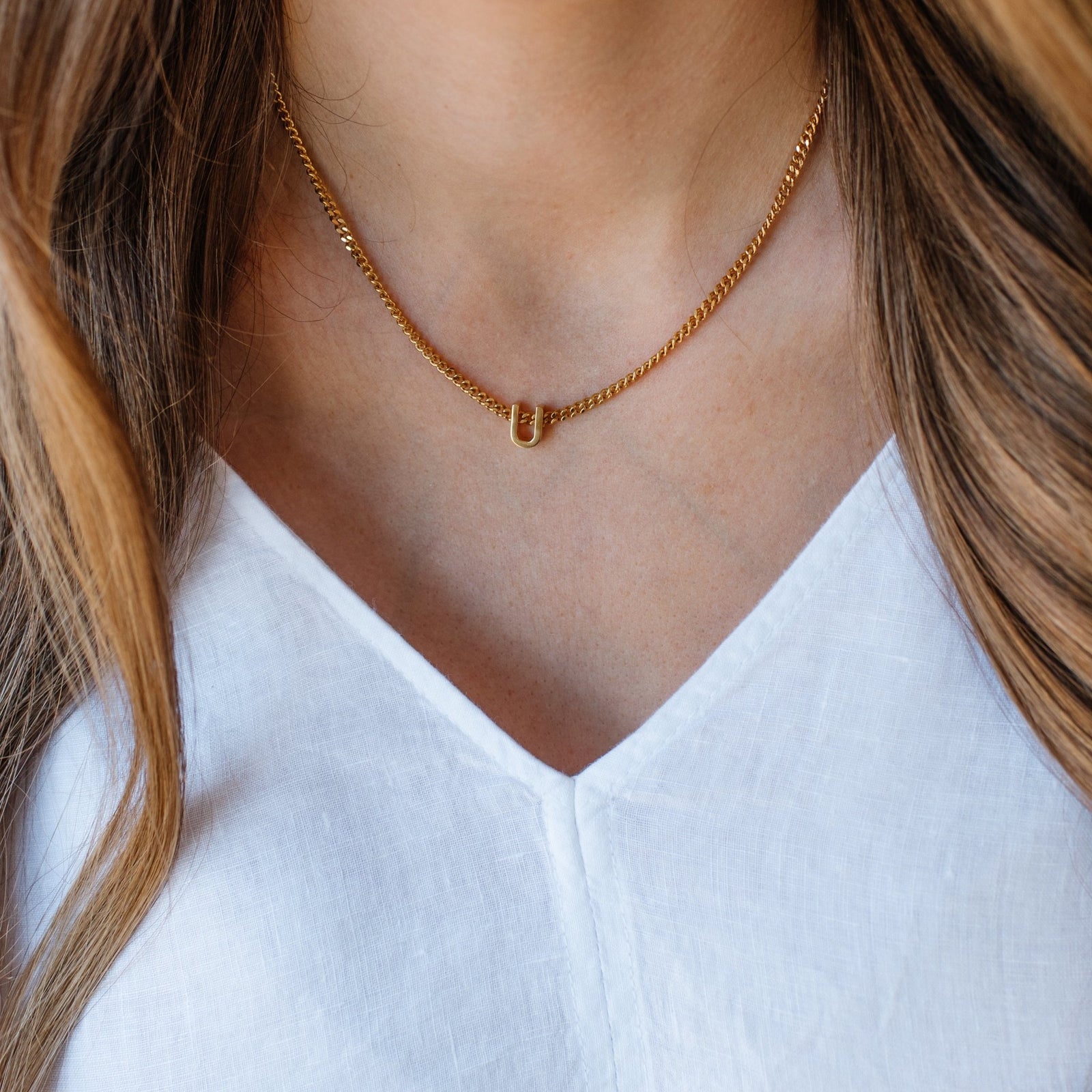 CHARMED INITIAL - U - GOLD OR SILVER - SO PRETTY CARA COTTER