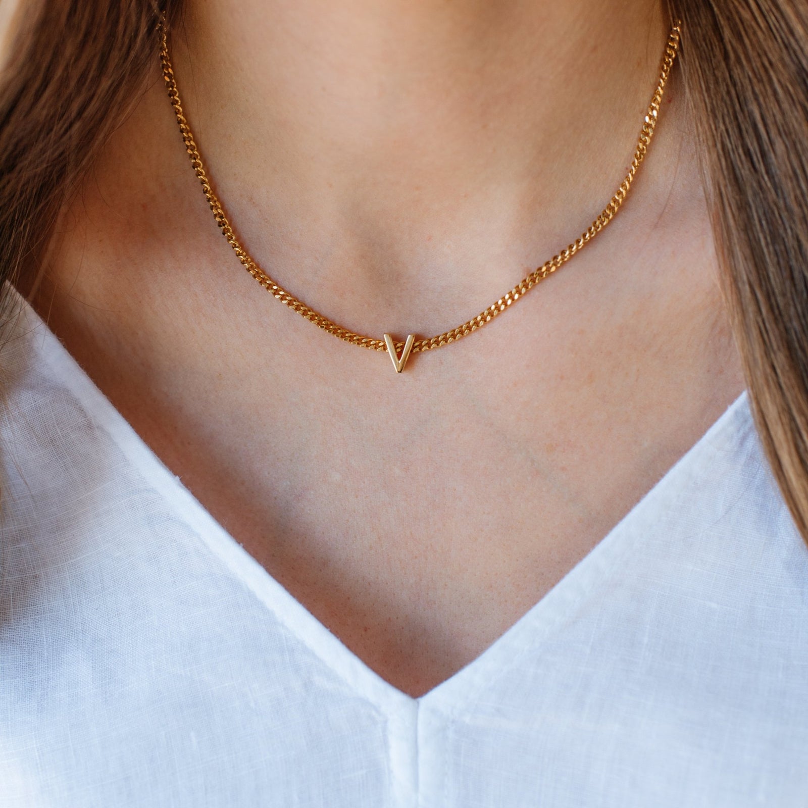 CHARMED INITIAL - V - GOLD OR SILVER - SO PRETTY CARA COTTER