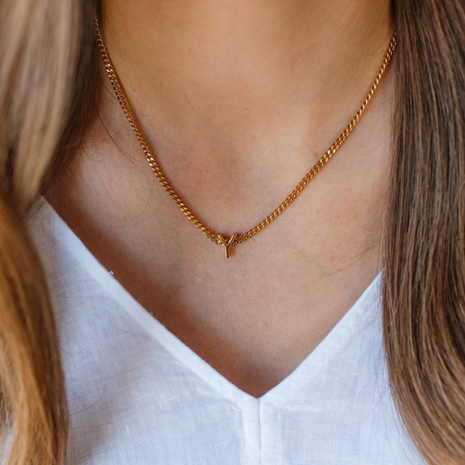 CHARMED INITIAL - Y - GOLD OR SILVER - SO PRETTY CARA COTTER