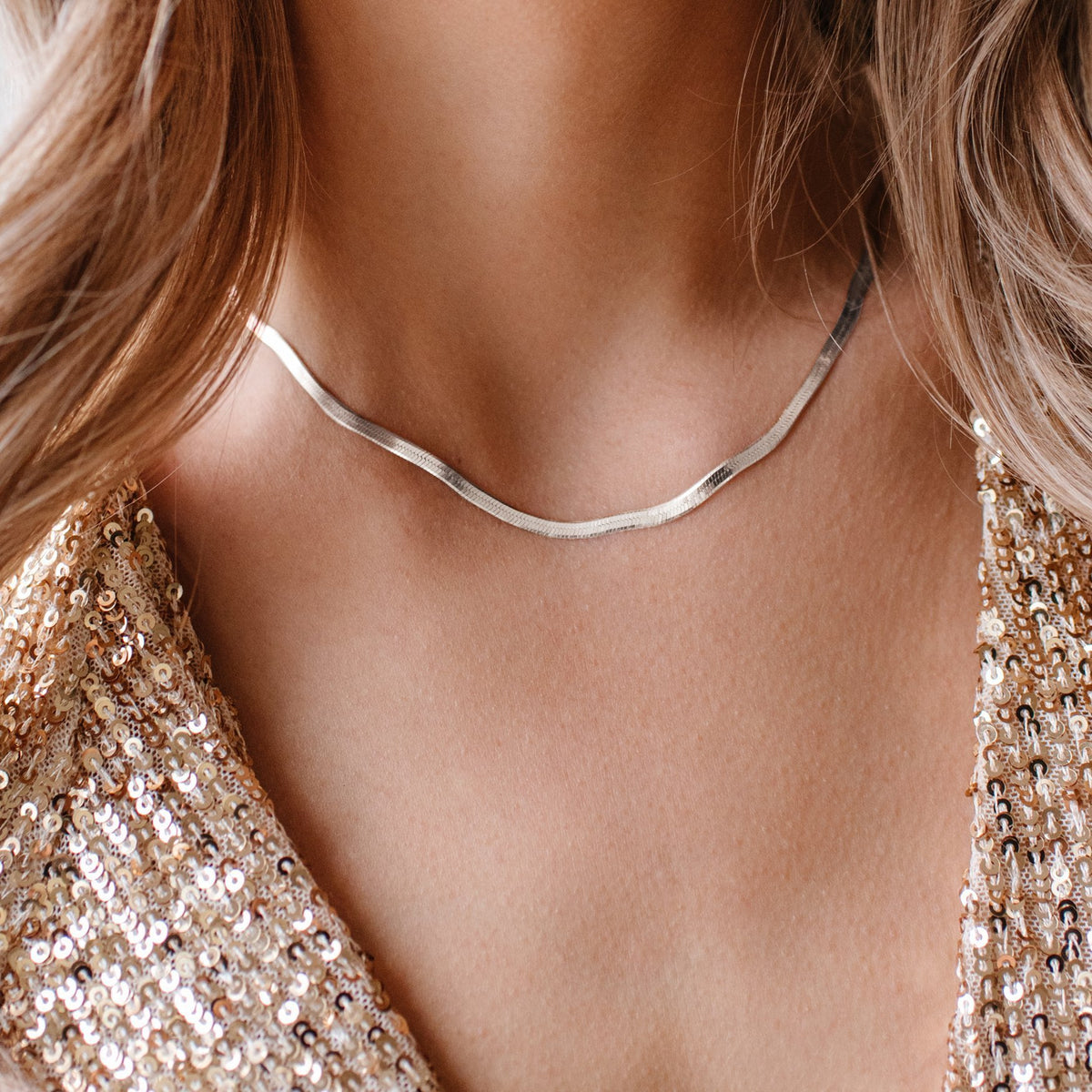 Herringbone Chain Necklace – Sparklane