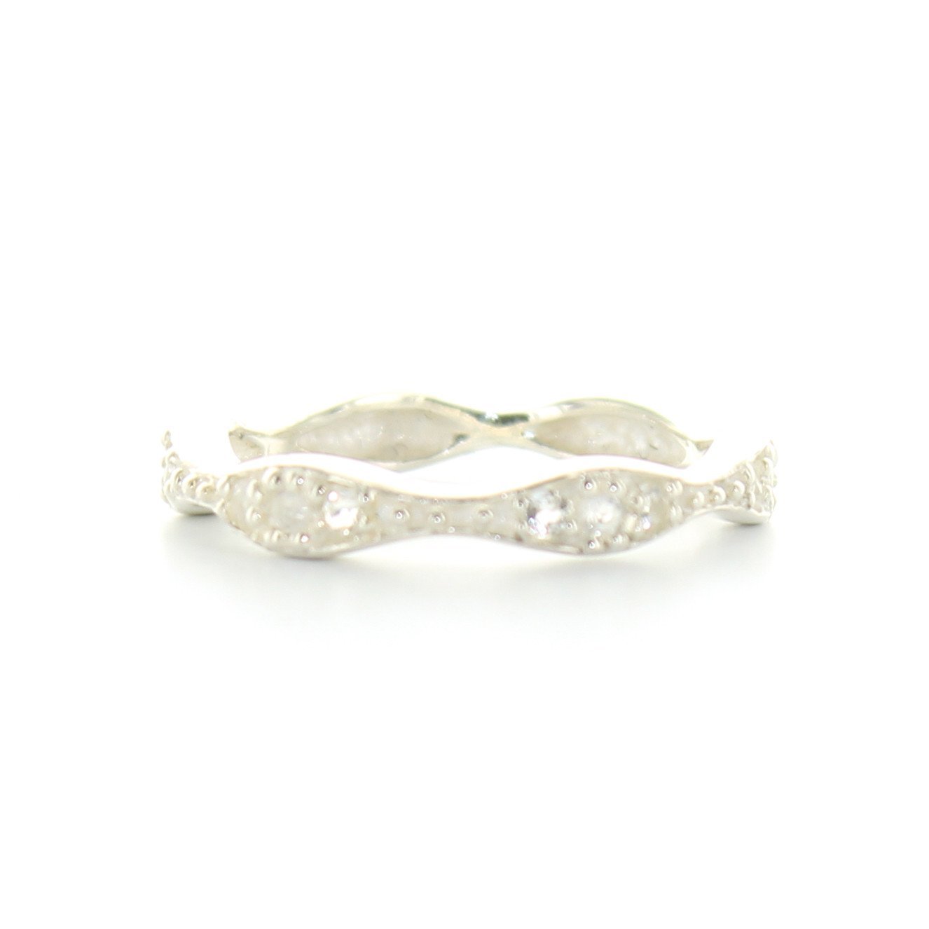 COMPASSION BAND RING - WHITE TOPAZ & SILVER - SO PRETTY CARA COTTER