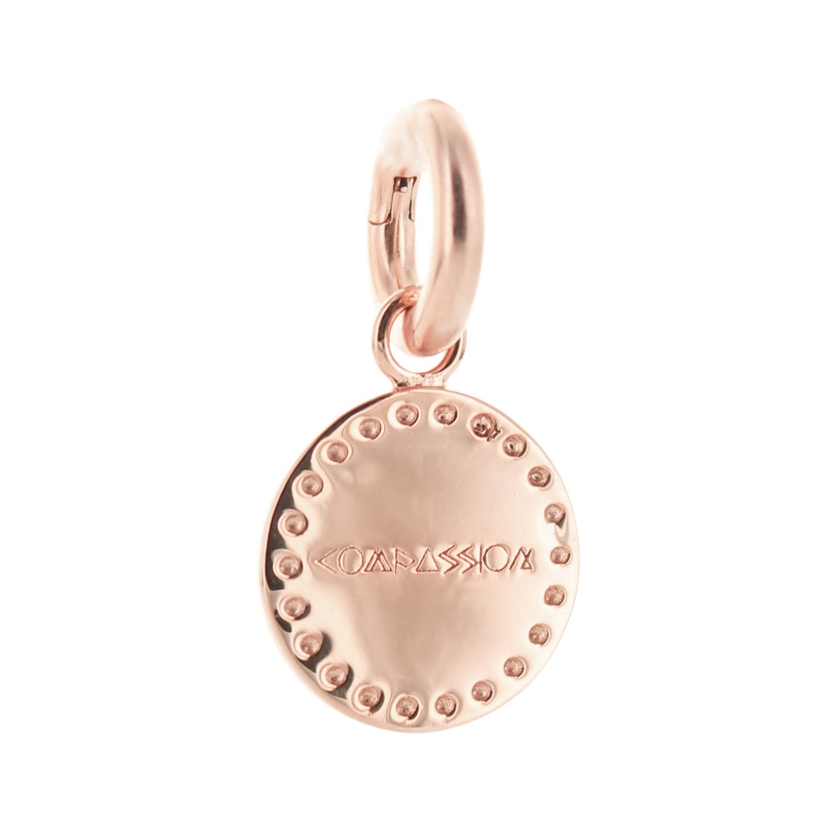 COMPASSION FLOATING CHARM PENDANT ALL METAL ROSE GOLD - SO PRETTY CARA COTTER