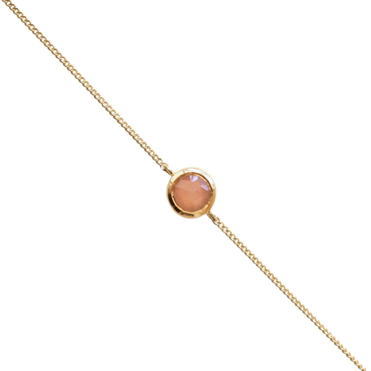 DAINTY LEGACY BRACELET - PEACH MOONSTONE & GOLD - SO PRETTY CARA COTTER