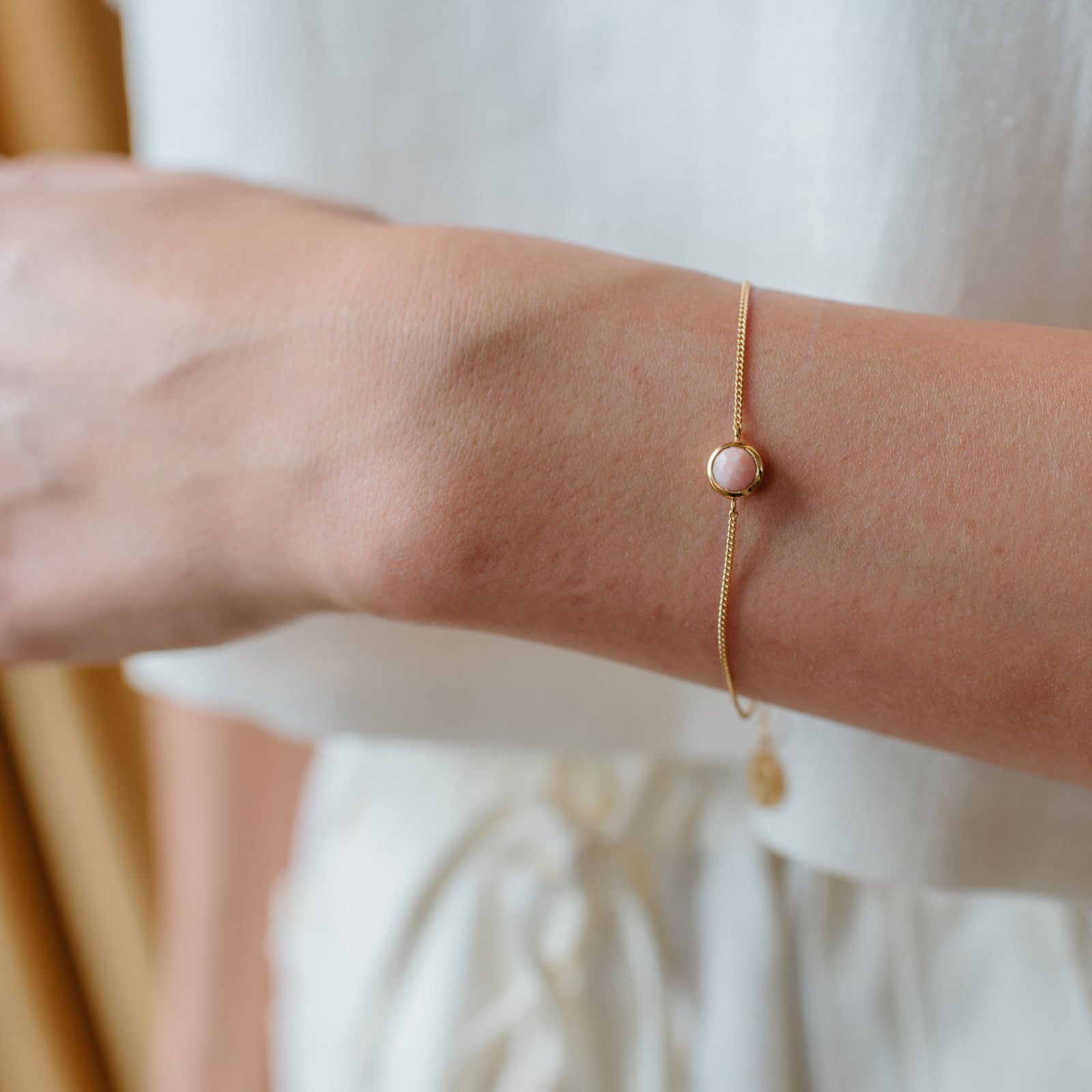 DAINTY LEGACY BRACELET - PINK OPAL & GOLD - SO PRETTY CARA COTTER
