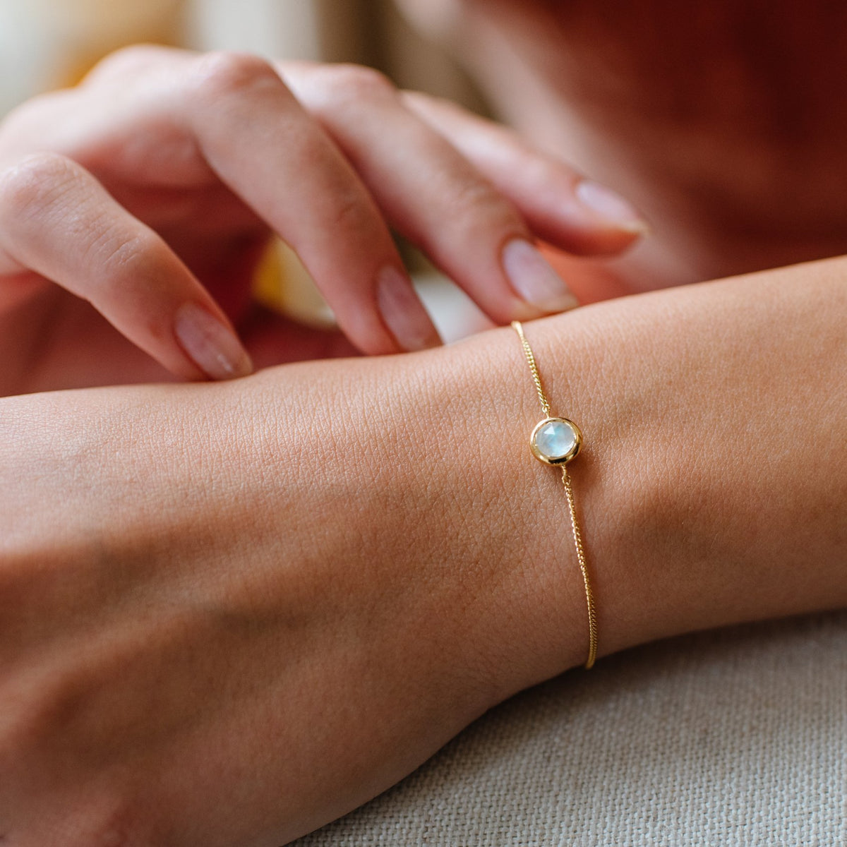 Silver moonstone bracelet - OMYOKI designer jewelry