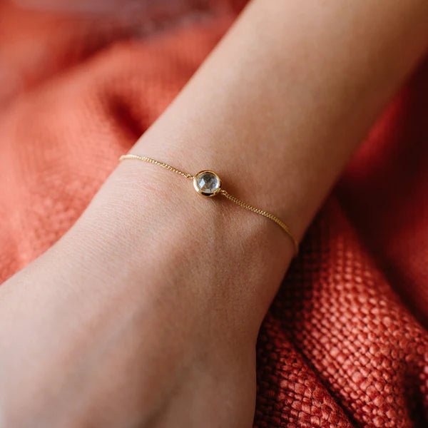 DAINTY LEGACY BRACELET - WHITE TOPAZ & GOLD - SO PRETTY CARA COTTER