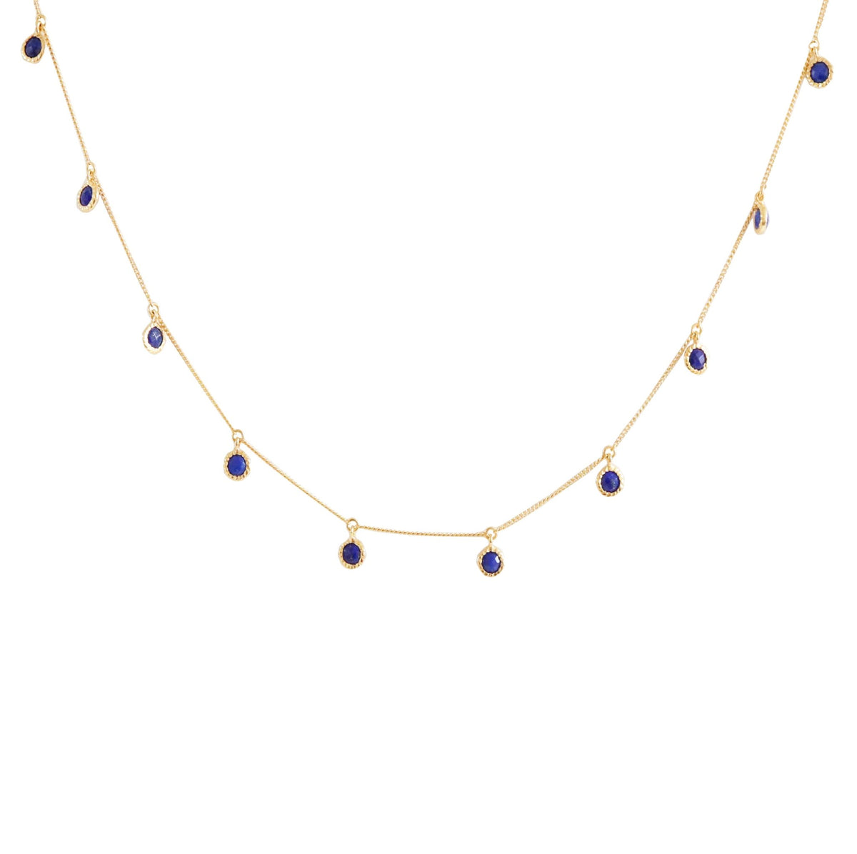 DAINTY LEGACY COLLAR NECKLACE - LAPIS &amp; GOLD - SO PRETTY CARA COTTER