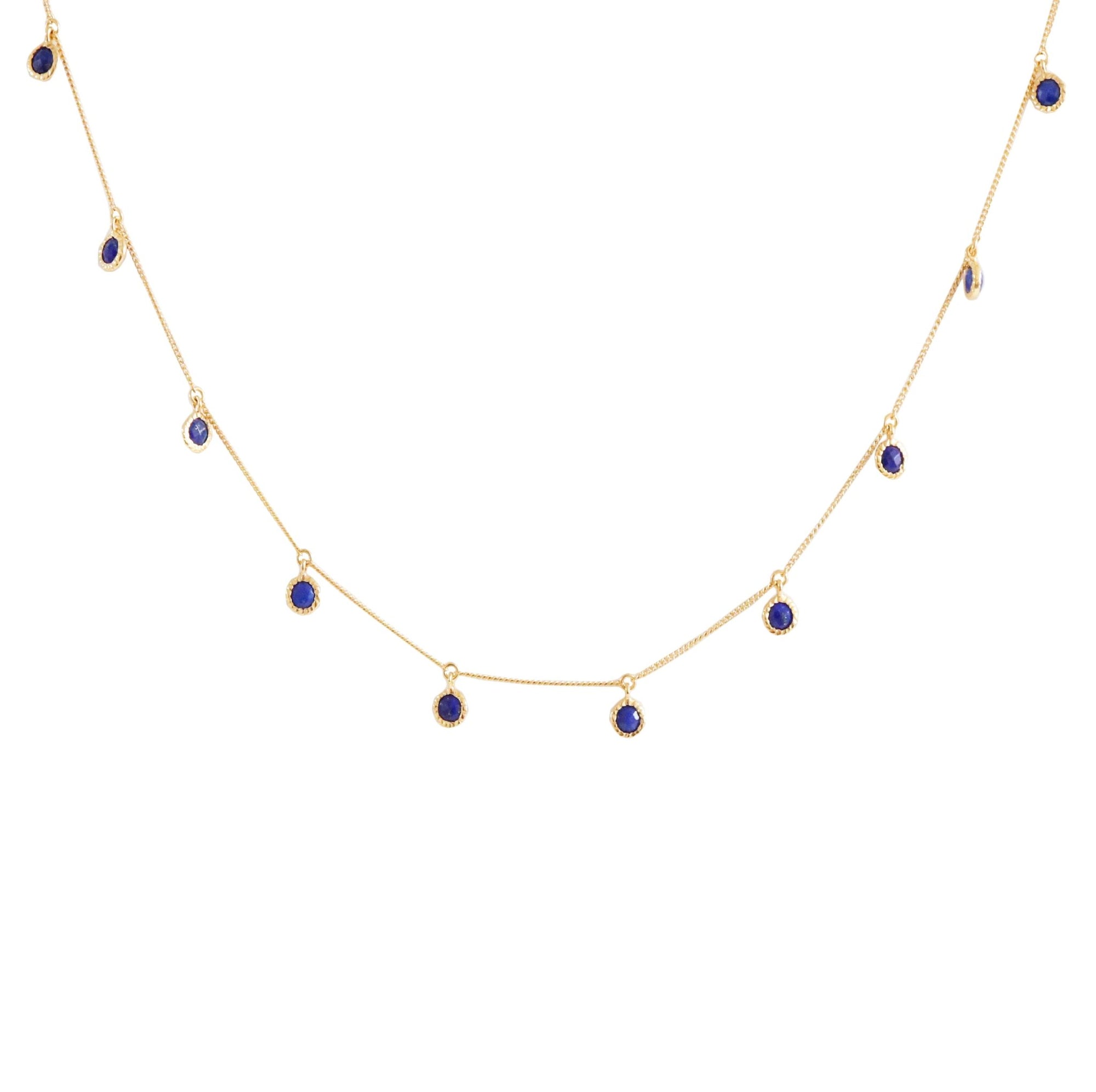 DAINTY LEGACY COLLAR NECKLACE - LAPIS & GOLD - SO PRETTY CARA COTTER